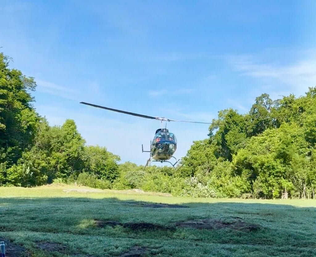 Helicopter out of El Mirador Helicopter out of El Mirador