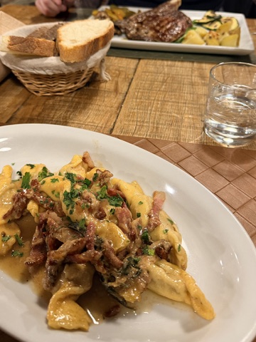 Enjoying homemade pasta in Como