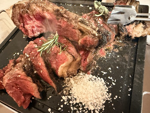 Florentine steak in a classic Florence restaurant