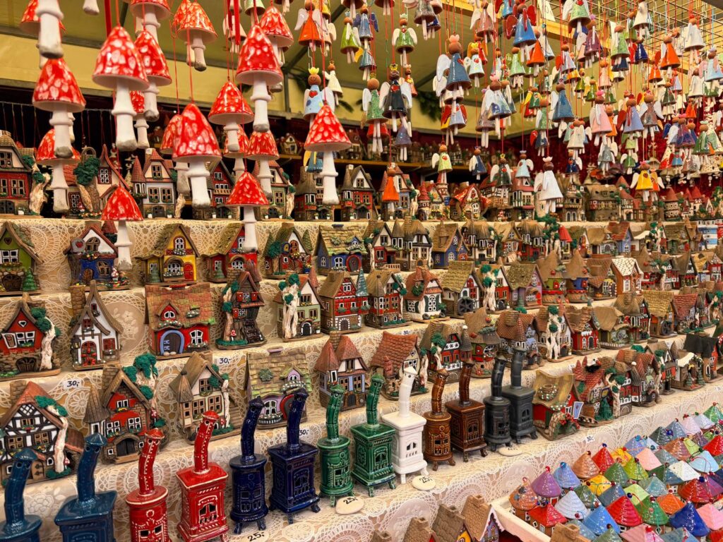 Colourful Christmas market in Florence Italy in November