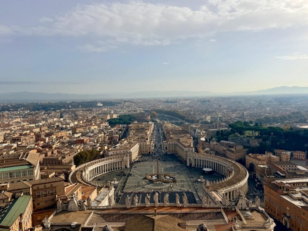 View from the top of St. Peter's basilica dome climb