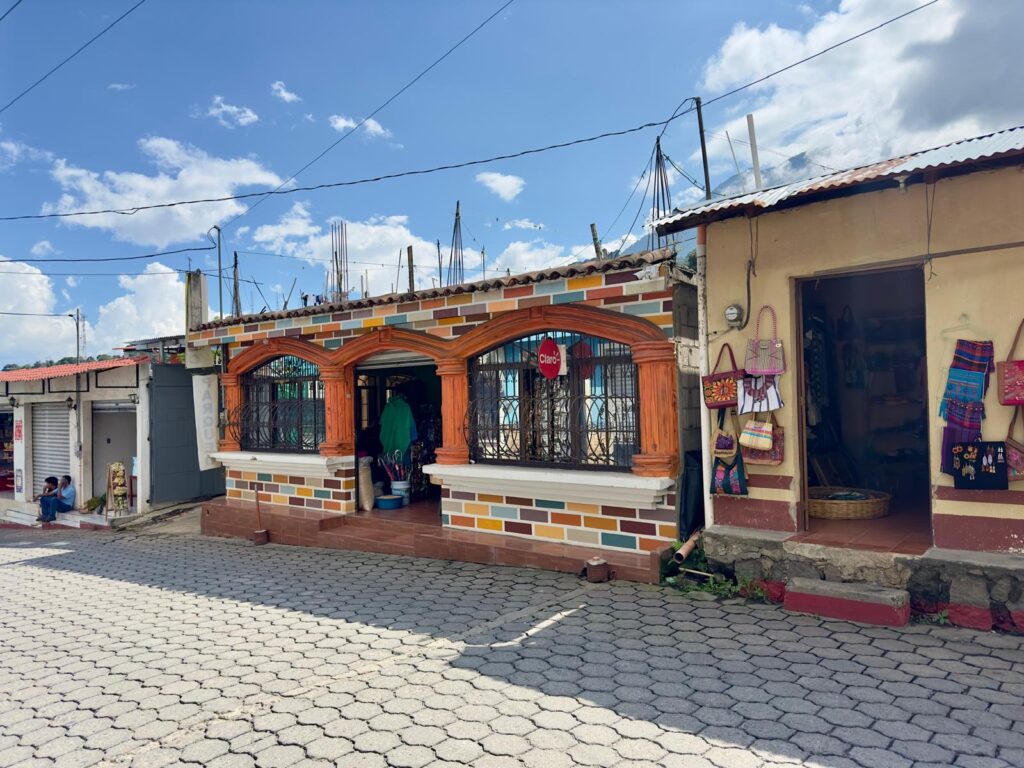 Colourful shops in Lake Atitlan Guatemala